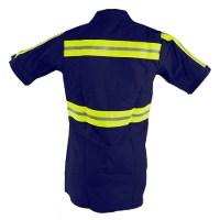 Red Kap Enhanced Visibility Industrial Work Shirt Close Up Detail