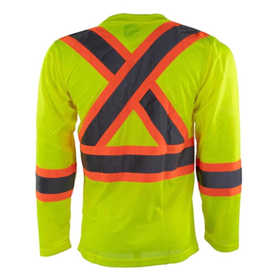 Tough Duck Safety Long Sleeve Mesh Safety T-Shirt Feature Close-up