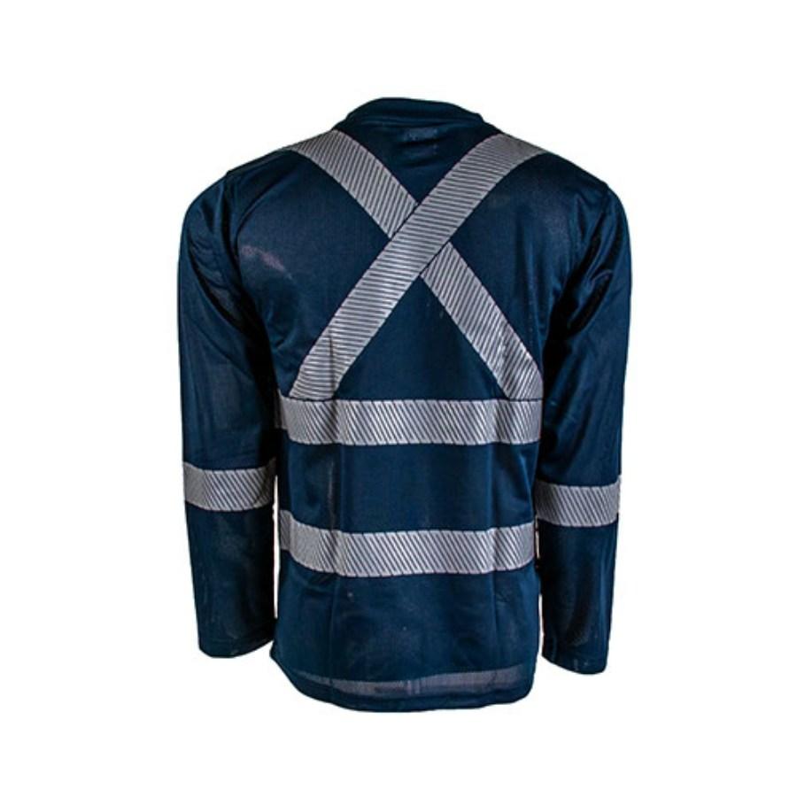 Tough Duck Safety Long Sleeve Safety Segmented Stripes T-Shirt Alternate View