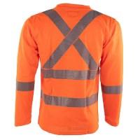 Tough Duck Safety Long Sleeve Safety Segmented Stripes T-Shirt Perspective View