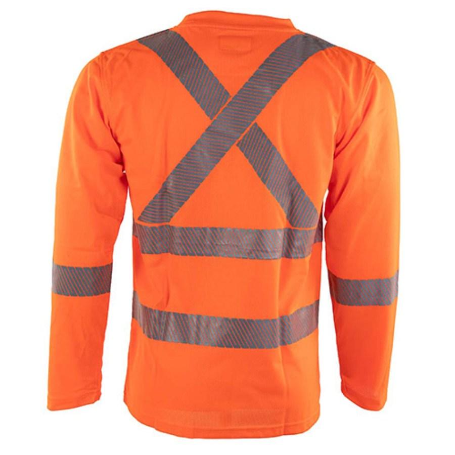 Tough Duck Safety Long Sleeve Safety Segmented Stripes T-Shirt Perspective View