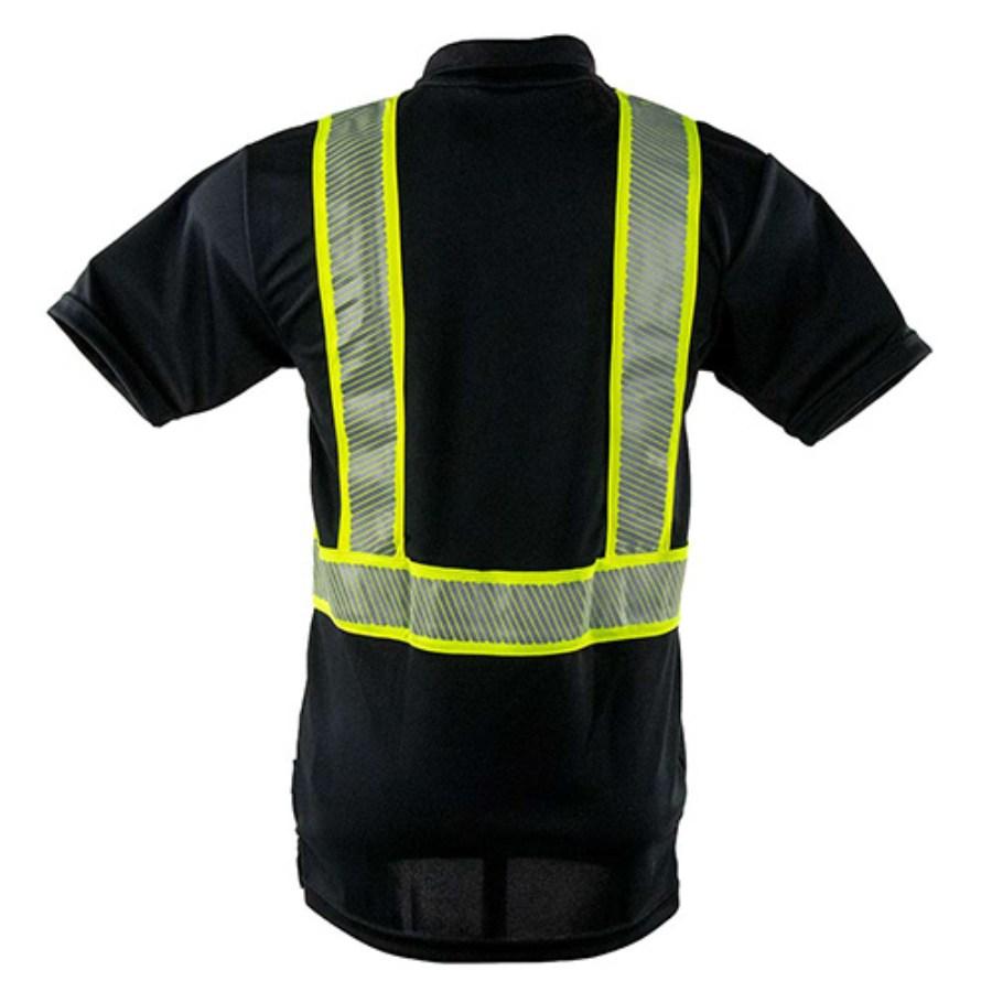 Portwest Iona Plus Black Polo Shirt Perspective View