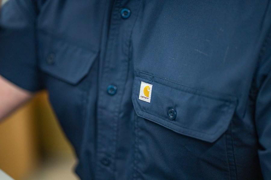 Picture of Carhartt Force Solid Short Sleeve Button-Up Shirt