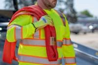 Picture of Kinco Hi-Vis Unlined Mesh Back Grain Pigskin Leather Driver Gloves Lime orOrange
