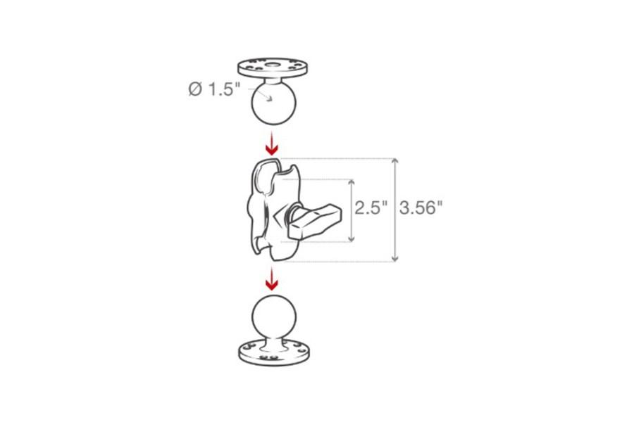 Picture of RAM Mounts Short Double Socket Arm C
