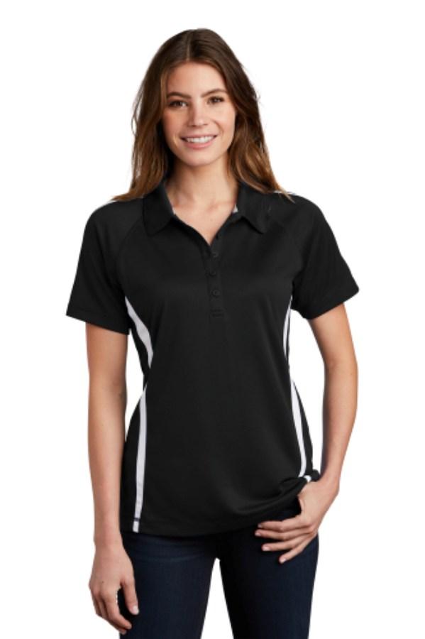 Sport-Tek Women's PosiCharge Micro-Mesh Colorblock Polo Perspective View