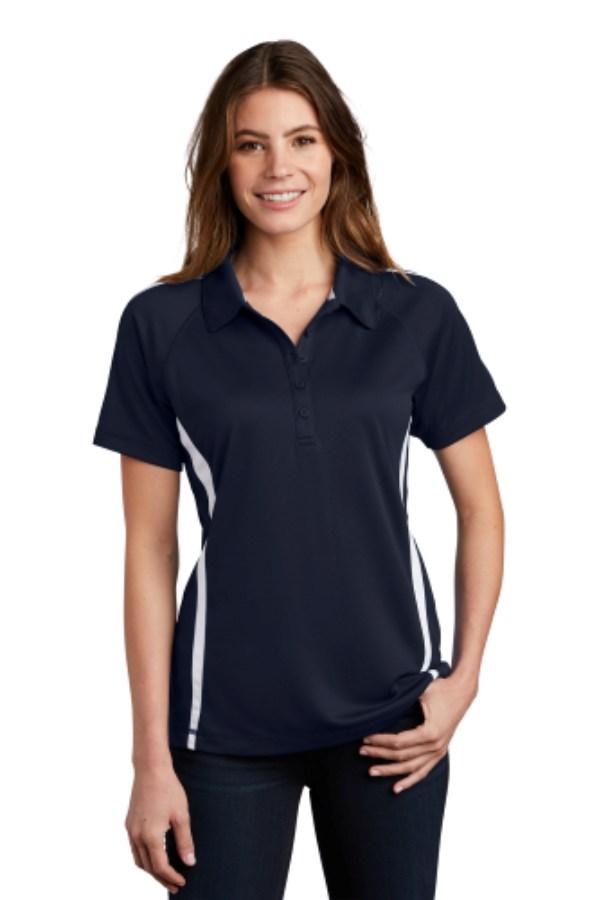 Sport-Tek Women's PosiCharge Micro-Mesh Colorblock Polo Feature Close-up