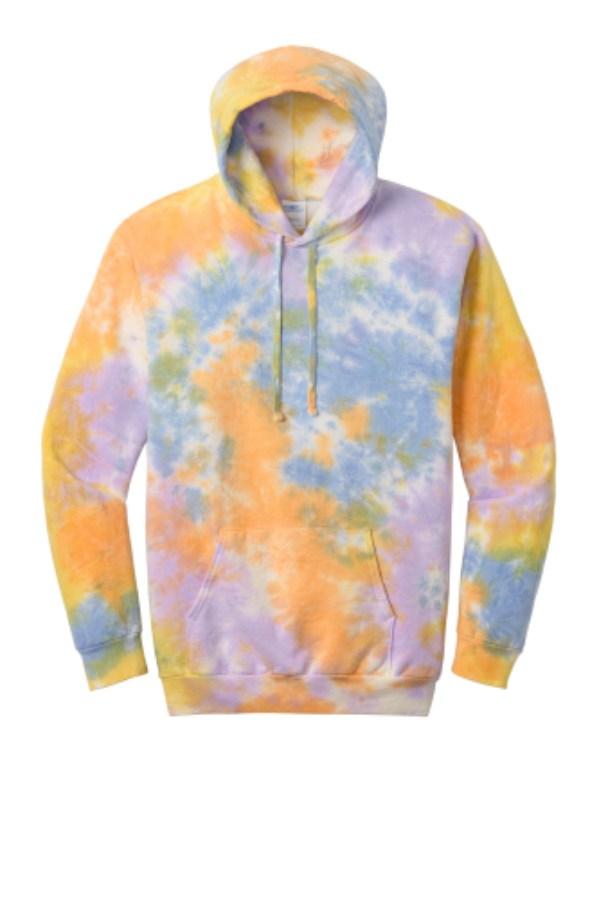 Port & Co Crystal Tie-Dye Pullover Hoodie Close Up Detail