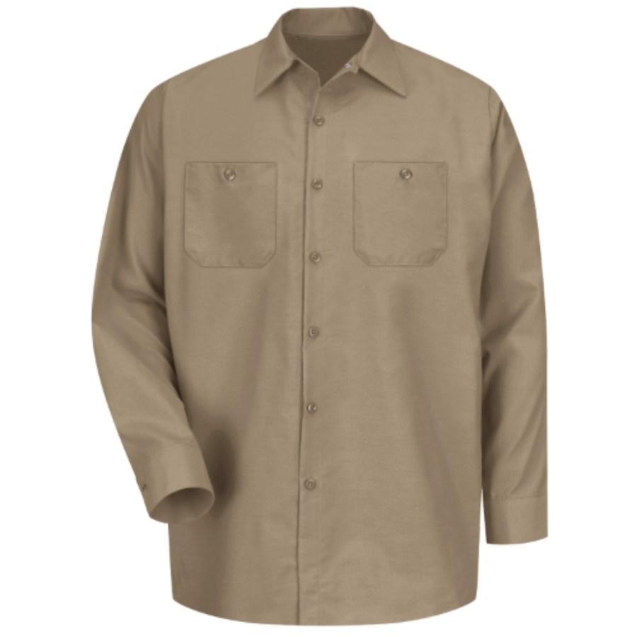 Red Kap Long Sleeve Industrial Work Shirt Close Up Detail