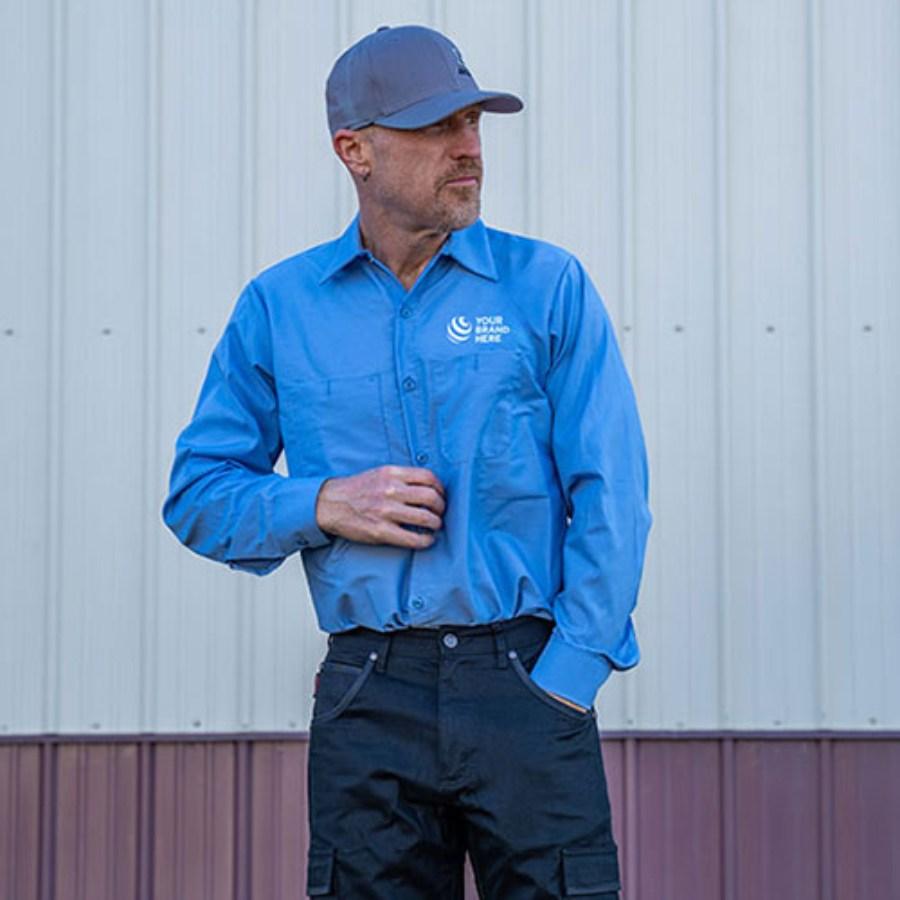 Red Kap Long Sleeve Industrial Work Shirt Additional Angle