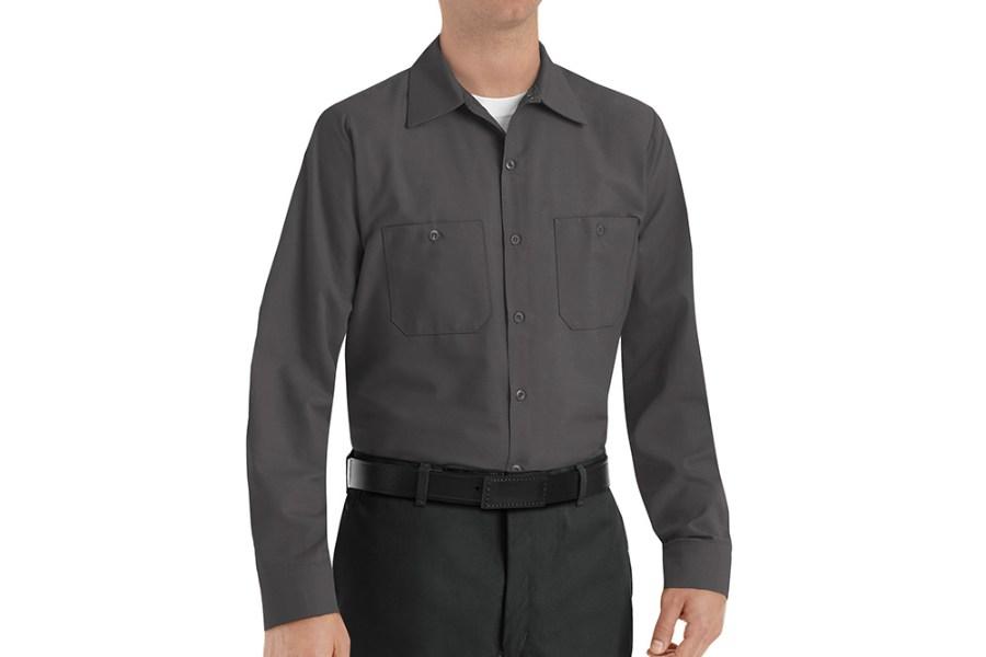 Red Kap Long Sleeve Industrial Work Shirt Perspective View