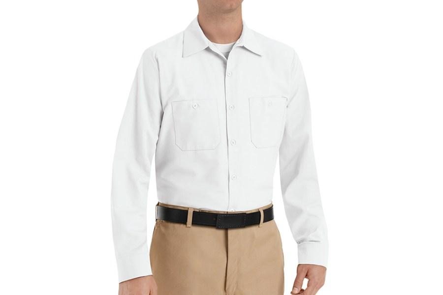 Red Kap Long Sleeve Industrial Work Shirt Perspective View