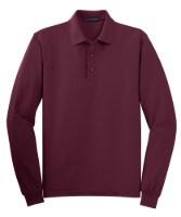 Port Authority Silk Touch Long Sleeve Polo Feature Close-up