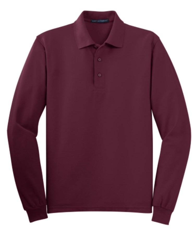 Port Authority Silk Touch Long Sleeve Polo Feature Close-up