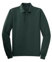 Port Authority Silk Touch Long Sleeve Polo Close Up Detail