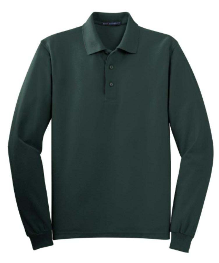 Port Authority Silk Touch Long Sleeve Polo Close Up Detail