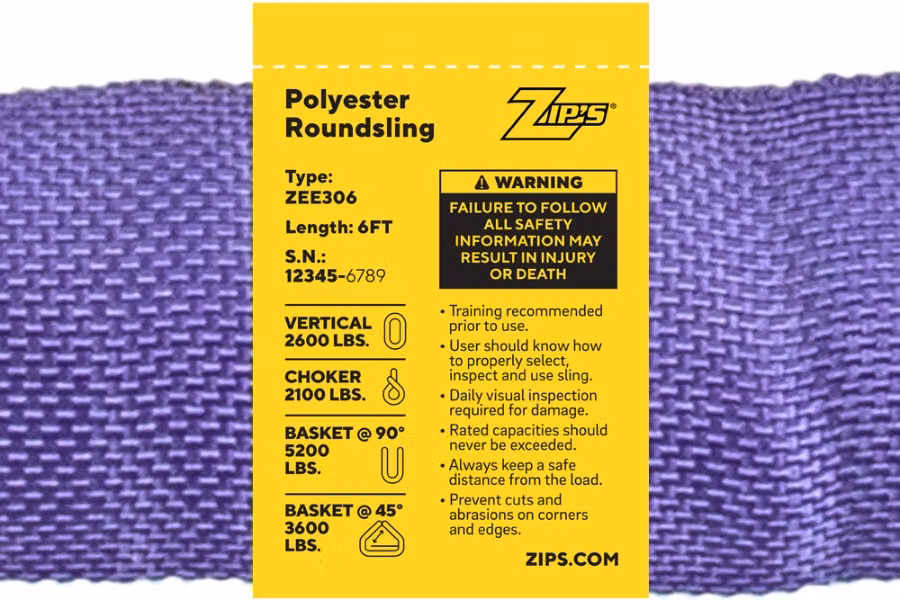 Zip's Endless Loop Eye Slings Additional Angle