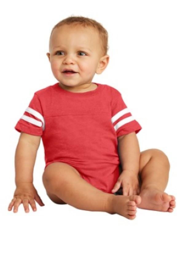 Rabbit Skins Infant Football Fine Jersey Bodysuit Perspective View