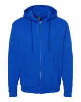 Tultex Unisex Full-Zip Hooded Sweatshirt Perspective View