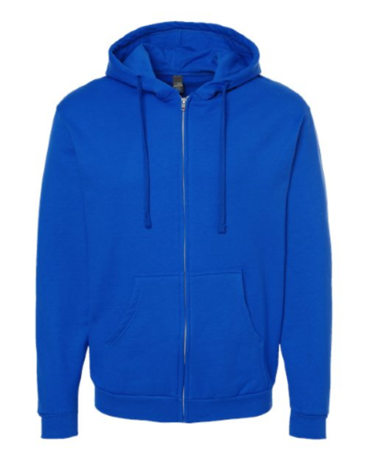 Tultex Unisex Full-Zip Hooded Sweatshirt Perspective View