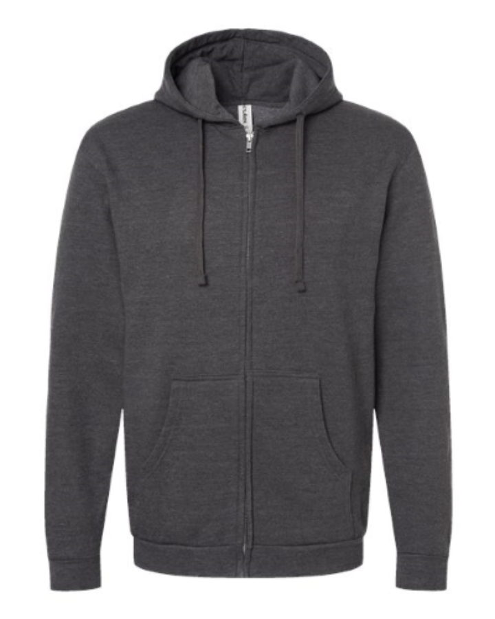 Tultex Unisex Full-Zip Hooded Sweatshirt Close Up Detail