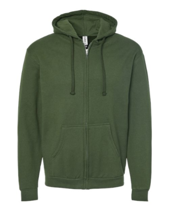 Tultex Unisex Full-Zip Hooded Sweatshirt Feature Close-up