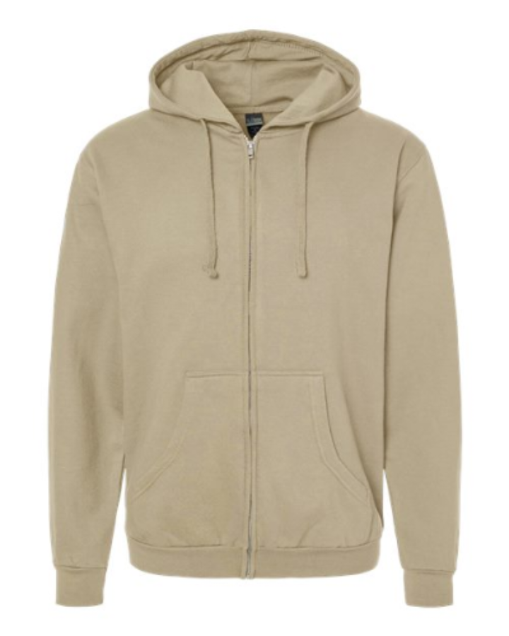 Tultex Unisex Full-Zip Hooded Sweatshirt Close Up Detail