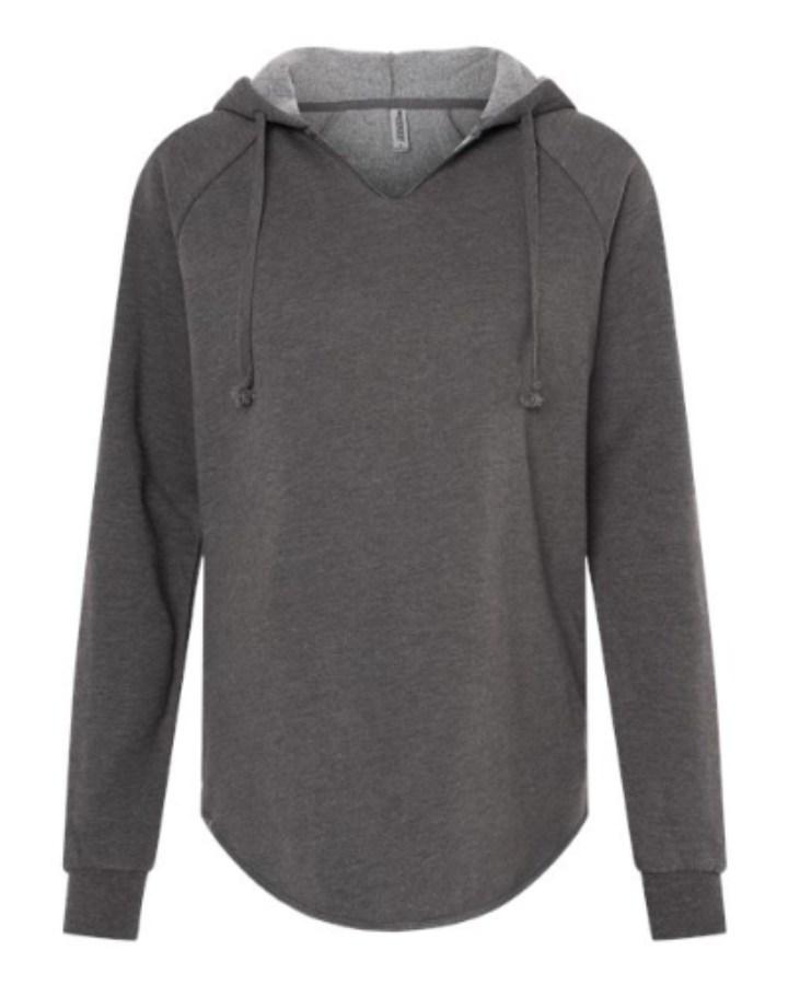 Independent Women's Lightweight California Wave Wash Hooded Sweatshirt Perspective View