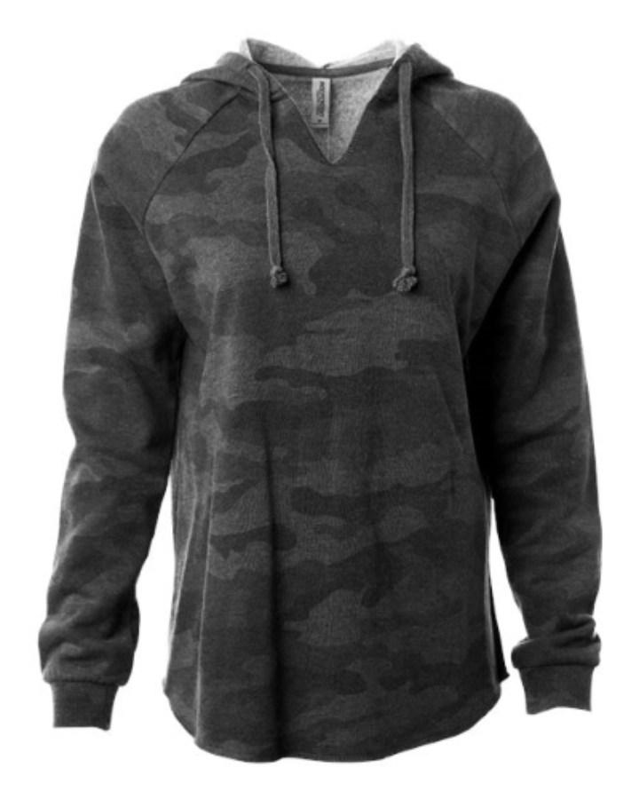 Independent Women's Lightweight California Wave Wash Hooded Sweatshirt Additional Angle