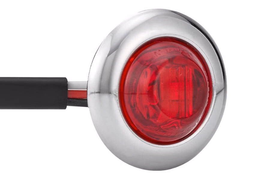 Maxxima 3/4" Red Mini Clearance Auxilary Stop / Turn Light w/ 3 LEDs Additional Angle