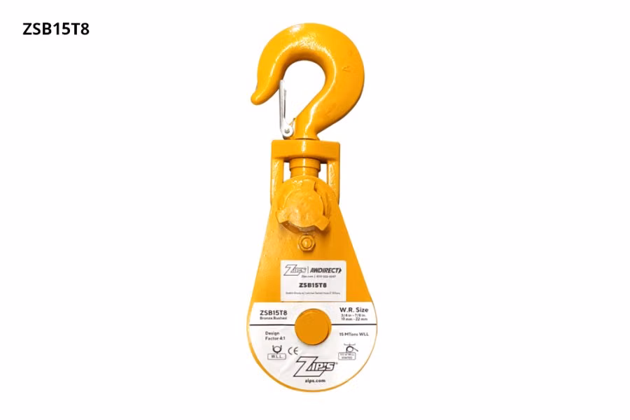 Zip's Snatch Block with Swivel Hook Close Up Detail