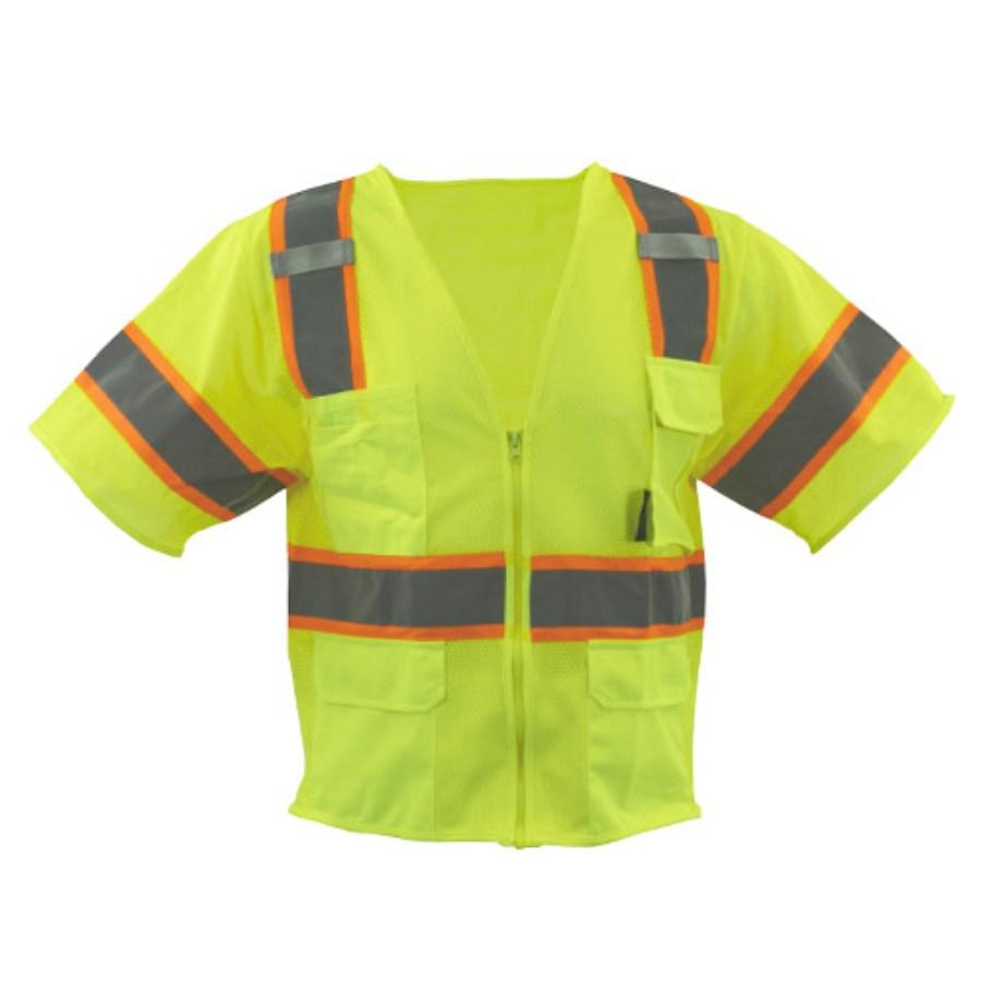 GSS Safety Class 3 Premium Two Tone Reflective Safety Vest w/6 Pockets Alternate View