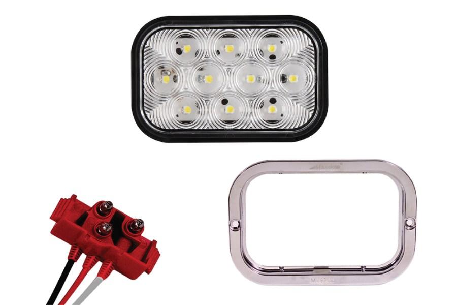 Maxxima 4" Rectangle LED Reverse Light w/ Flange Additional view