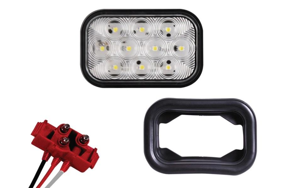 Maxxima 4" Rectangle LED Reverse Light w/ Flange Additional Angle