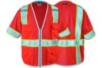 Kishigo Class 3 Fluorescent Red Heavy Duty Vest