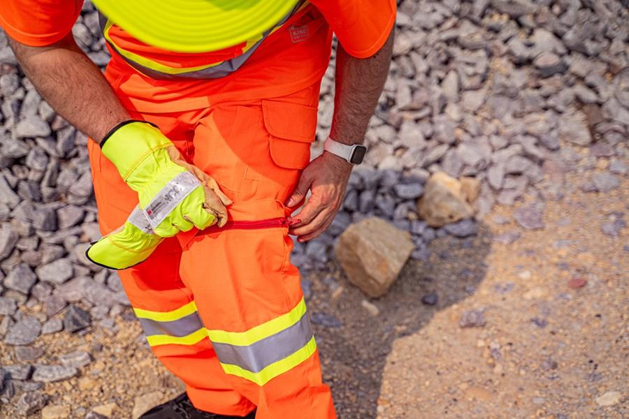 Coolworks Hi-Vis Orange Ventilated Pants Feature Close-up