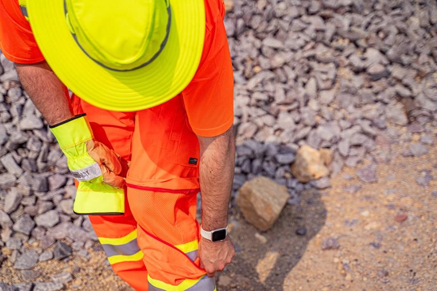 Coolworks Hi-Vis Orange Ventilated Pants Close Up Detail
