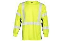 Kishigo Black Series Class 3 Long Sleeve T-Shirt, Lime, XL, Blemished
