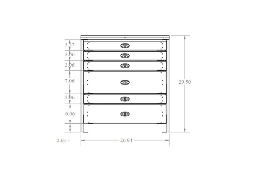 Stellar 6 Drawer Notched Toolbox System Additional view