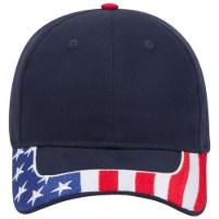 OTTO CAP 6 Panel Low Profile Baseball Cap, Navy/American Flag Additional view