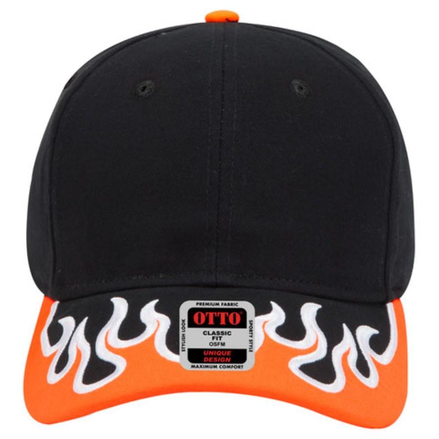 OTTO CAP 6 Panel Low Profile Flame Baseball Cap Perspective View