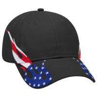 OTTO CAP 6 Panel Low Profile Flame Baseball Cap Close Up Detail