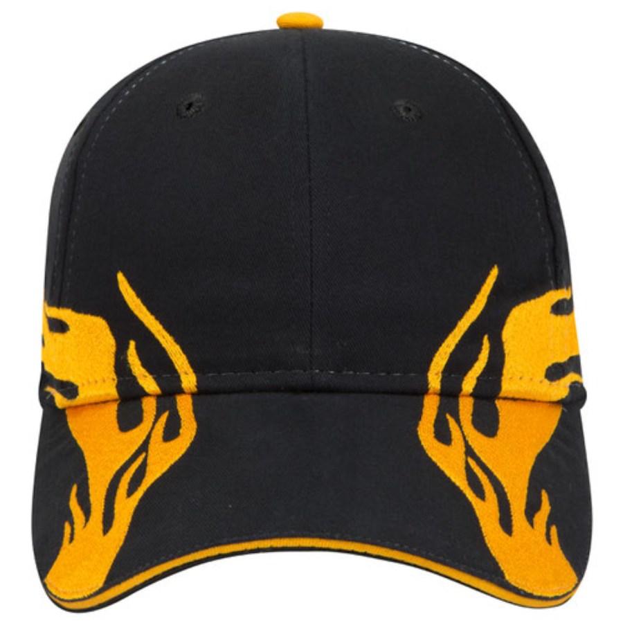 OTTO CAP 6 Panel Low Profile Flame Baseball Cap Perspective View