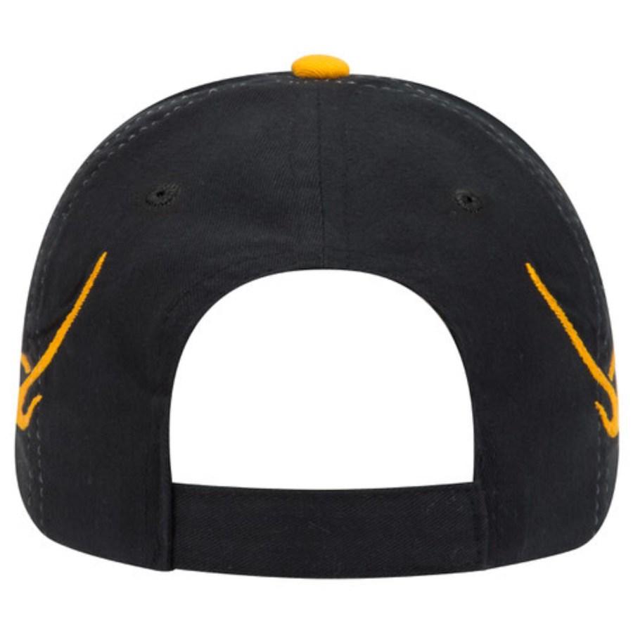 OTTO CAP 6 Panel Low Profile Flame Baseball Cap Feature Close-up