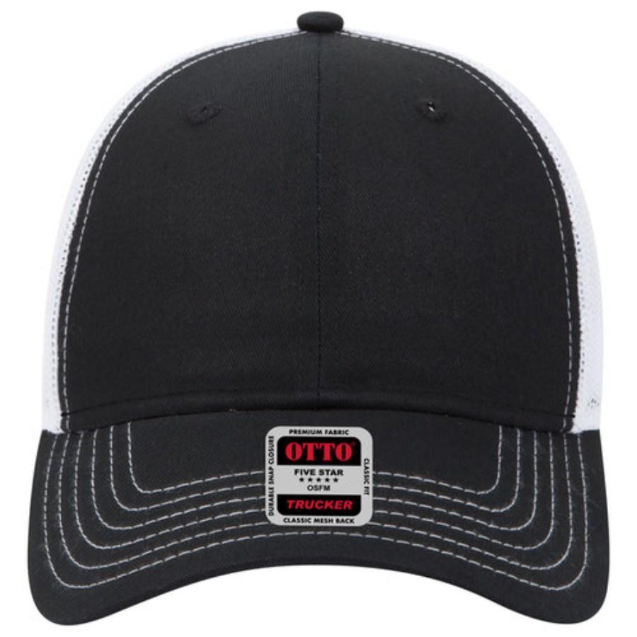OTTO CAP 6 Panel Low Profile Mesh Back Trucker Hat Perspective View