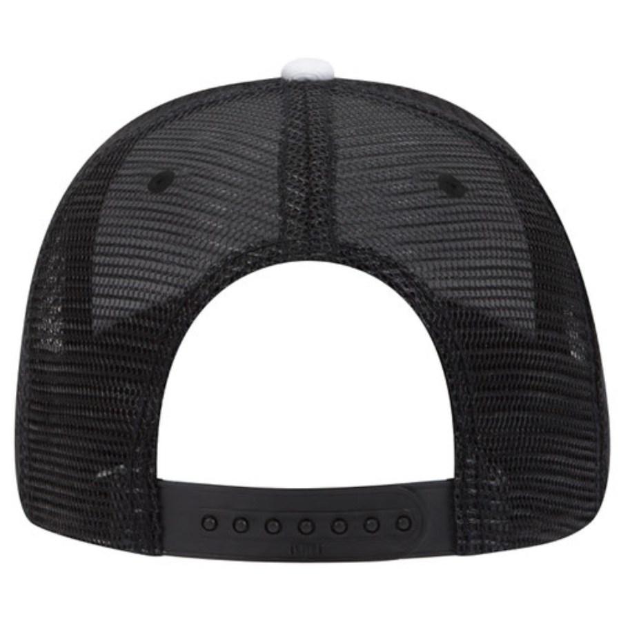 OTTO CAP 6 Panel Low Profile Mesh Back Trucker Hat, Black Additional Angle