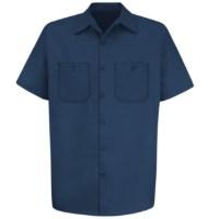 Red Kap Short Sleeve Cotton Work Shirt, Navy, 3XLT
