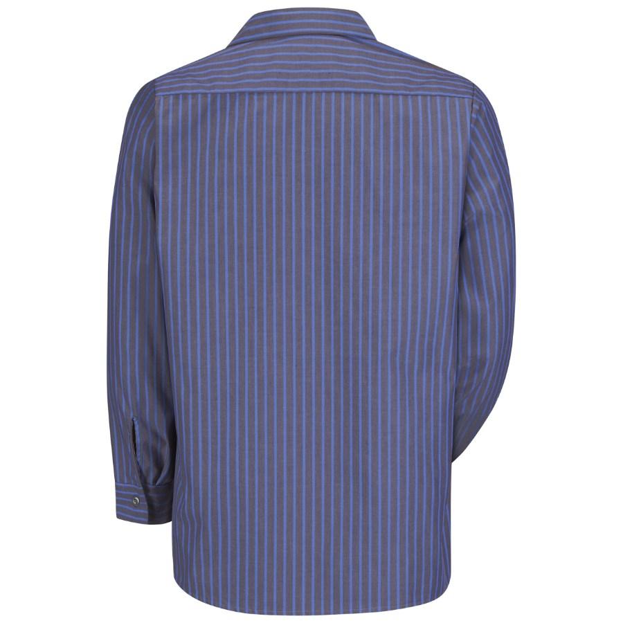 RedKap Long Sleeve Industrial Stripe Work Shirt,Grey/Blue Stripe, XL Regular Additional view