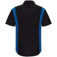 Red Kap Men's Short Sleeve Shop Shirt W/Oilblok, Black/Blue, L Additional view