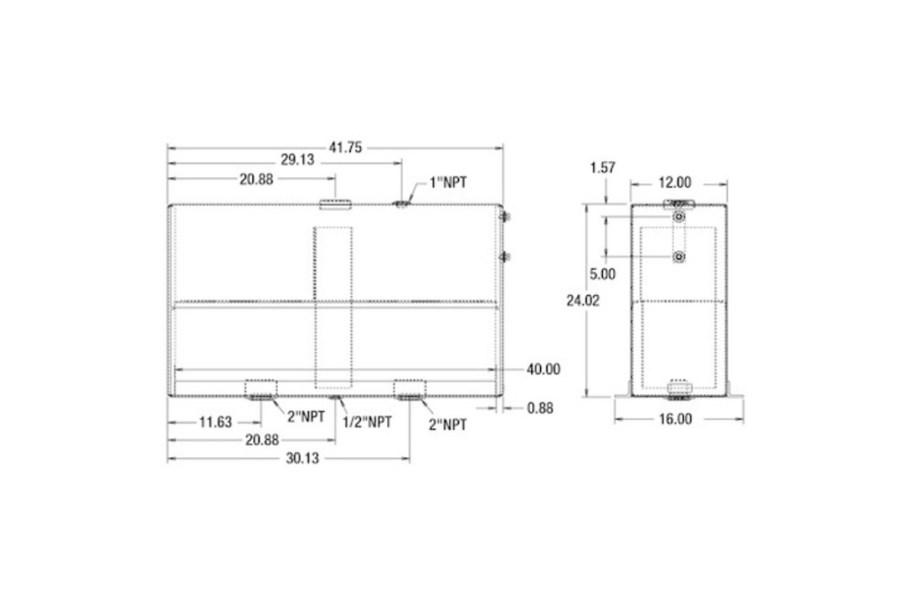 Buyers 50 Gallon Upright Aluminum Reservoir Alternate View